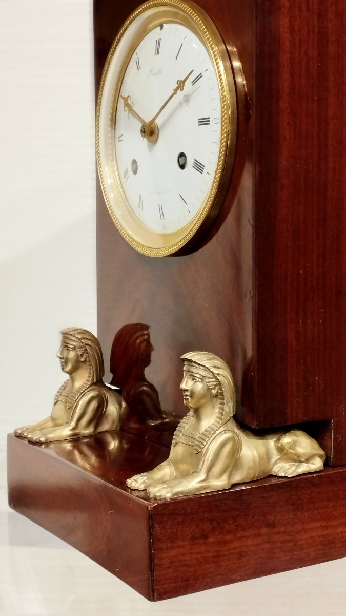 Kinable horloger Palais royal Pendule Empire aux sphinx en acajou D&eacute;but XIX&egrave;-photo-2