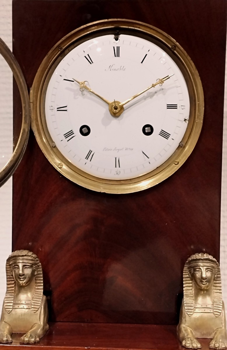 Kinable horloger Palais royal Pendule Empire aux sphinx en acajou D&eacute;but XIX&egrave;-photo-4