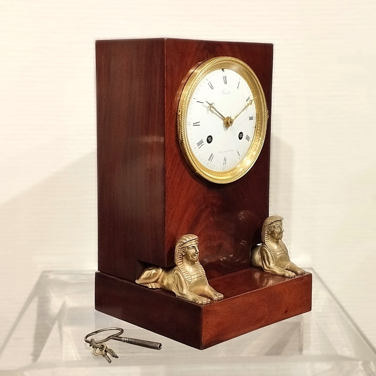 Kinable horloger Palais royal Pendule Empire aux sphinx en acajou D&eacute;but XIX&egrave;