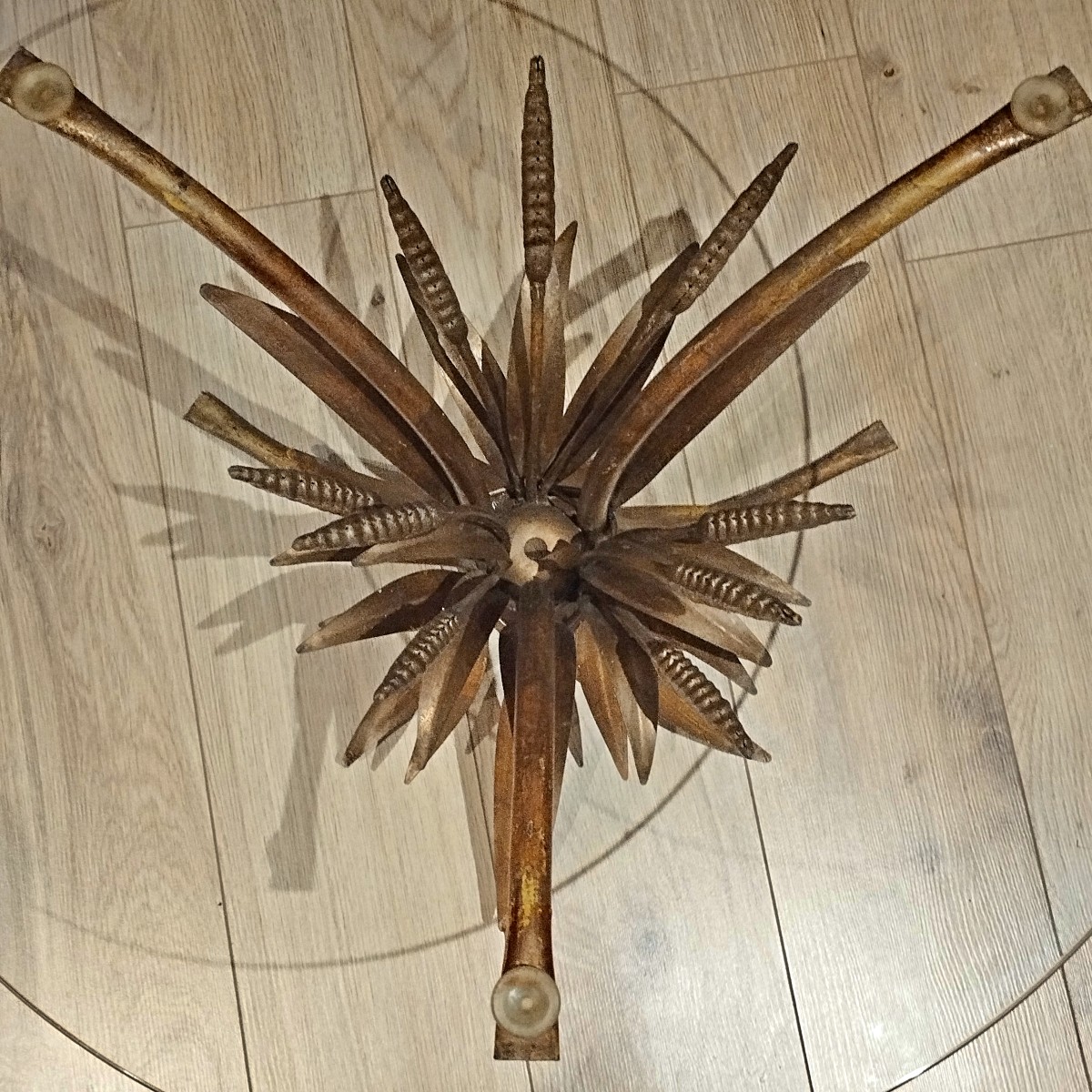 Coffee Table With Wheat Stalks, 1970s-photo-3