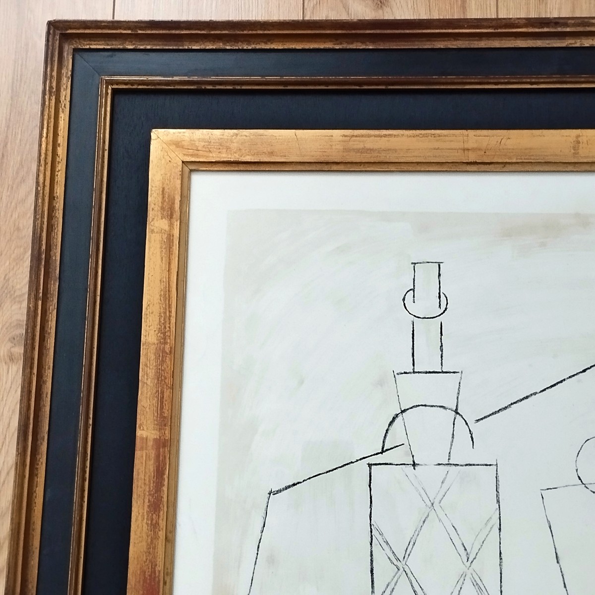 Pablo Picasso Lithographie originale «Bouteille de rhum paillée, verre et Le Journal» -photo-2