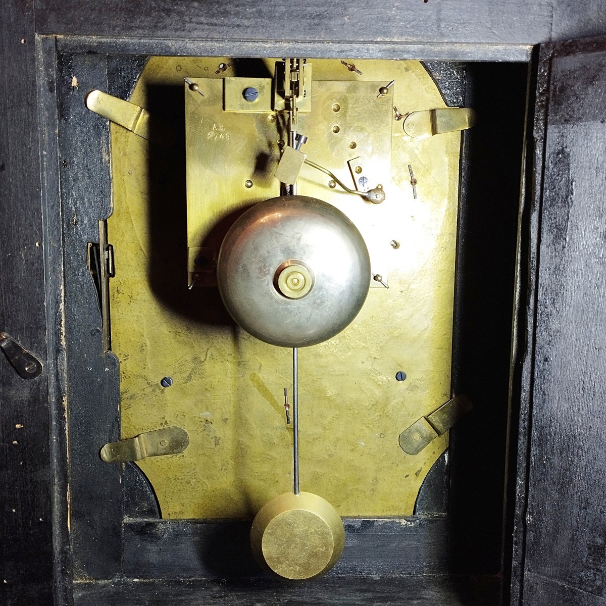 Religious Clock And Its Louis XIV Style Marquetry Lamp Base-photo-8