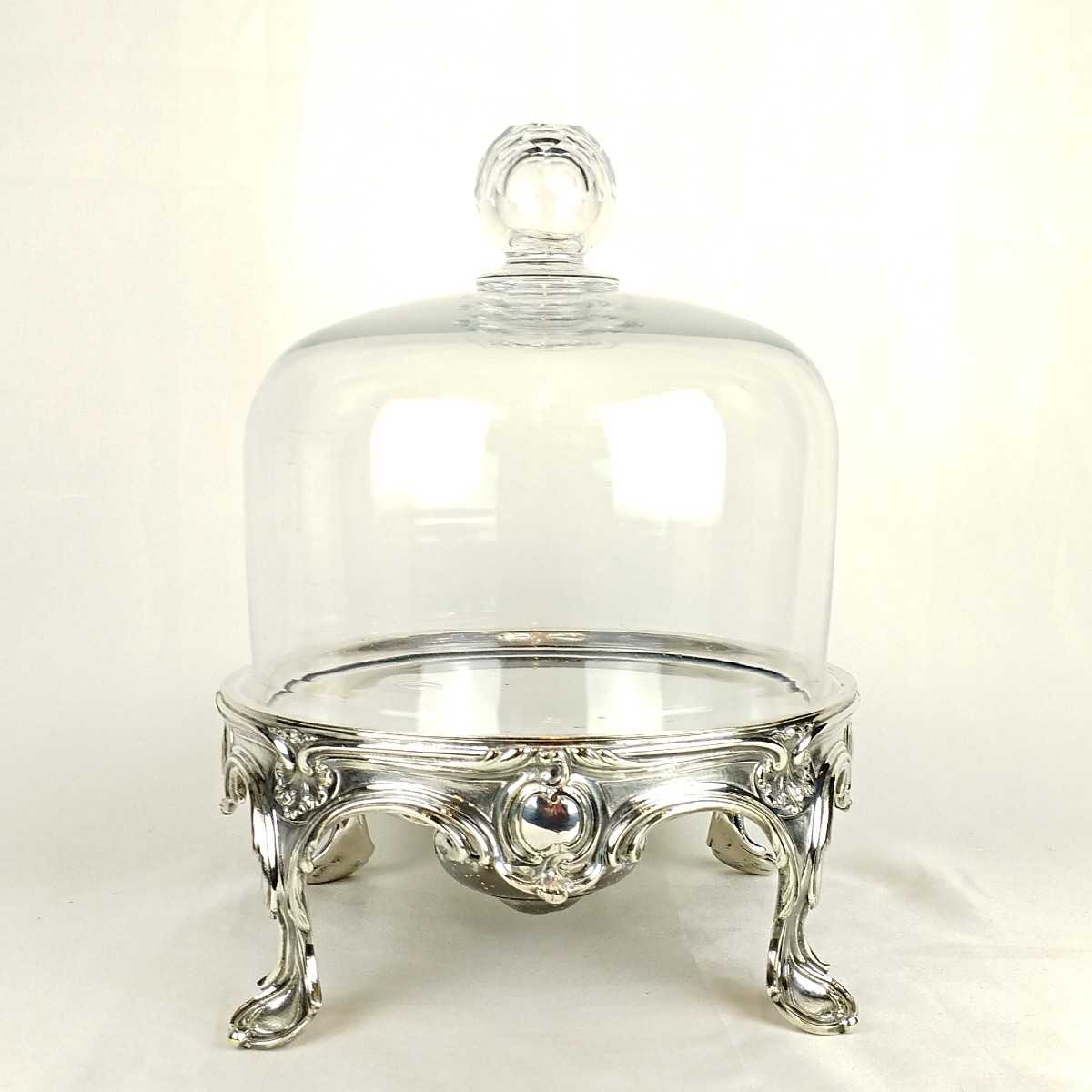Charles Christofle Table Warmer With Bell, Silver-plated Metal And Crystal, 19th Century-photo-2