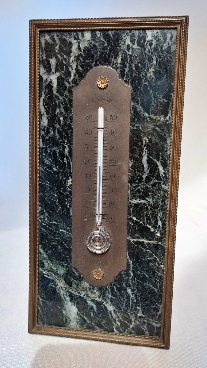 19th Century Thermometer On Marble And Bronze-photo-4