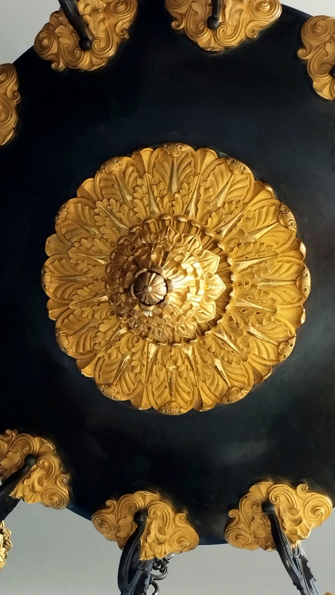 Important Antique-style Bronze Chandelier From The Restoration Period With Twelve Lights-photo-3