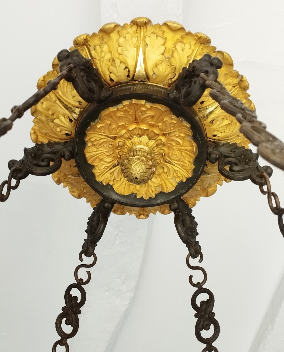 Important Antique-style Bronze Chandelier From The Restoration Period With Twelve Lights-photo-6
