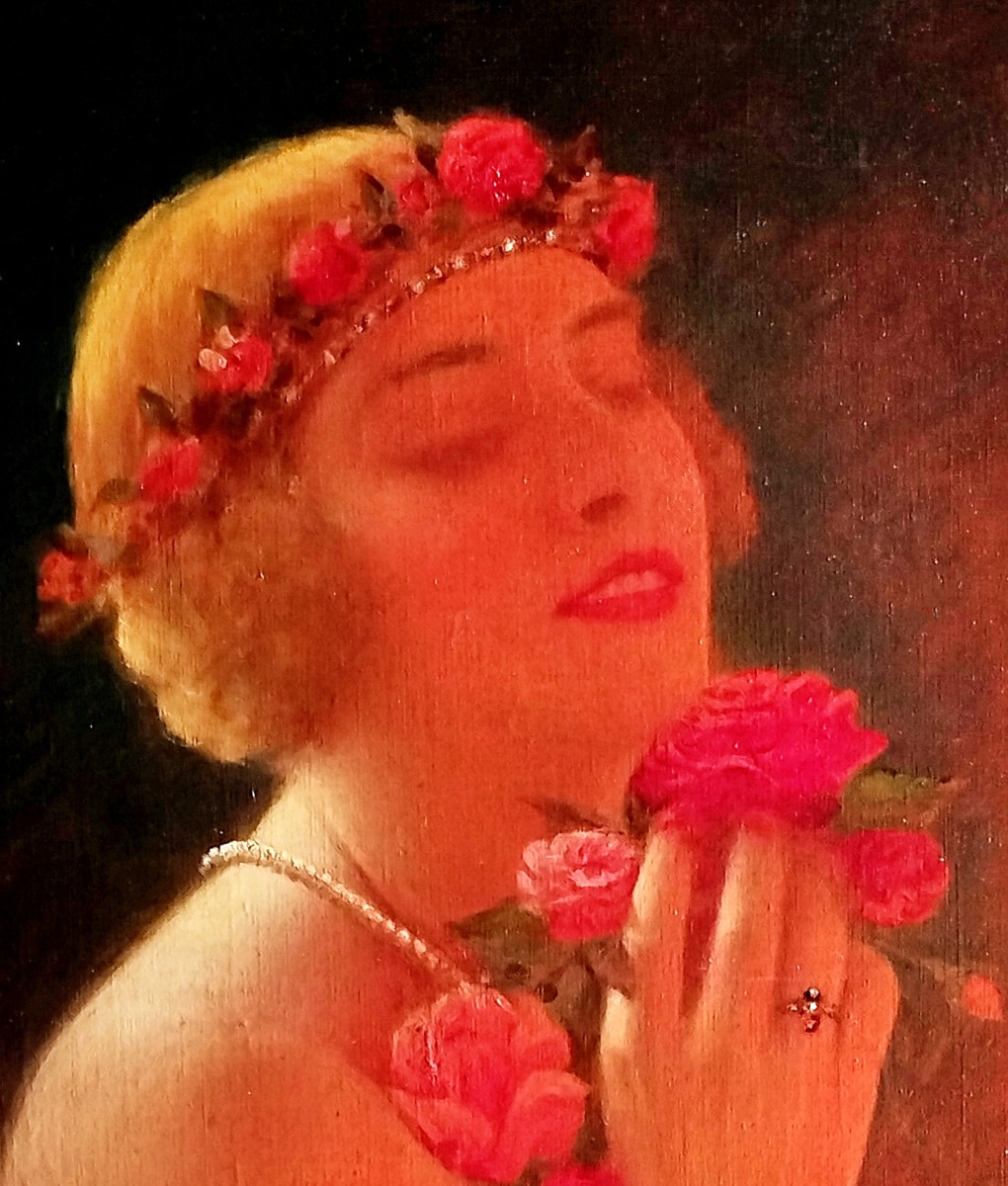 Louis Sérendat De Belzim Young Woman Of The 1920s With Roses-photo-1