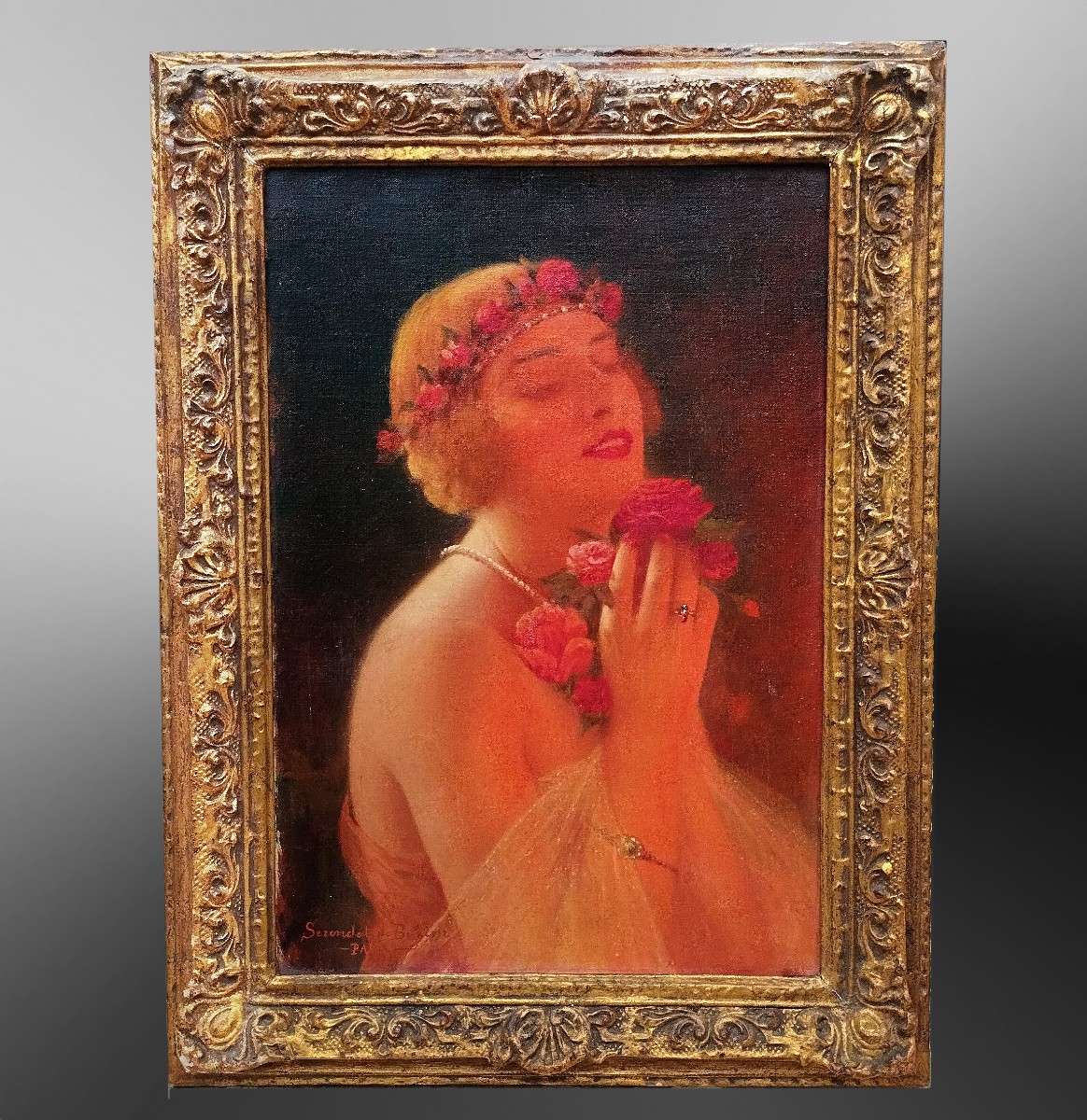 Louis Sérendat De Belzim Young Woman Of The 1920s With Roses