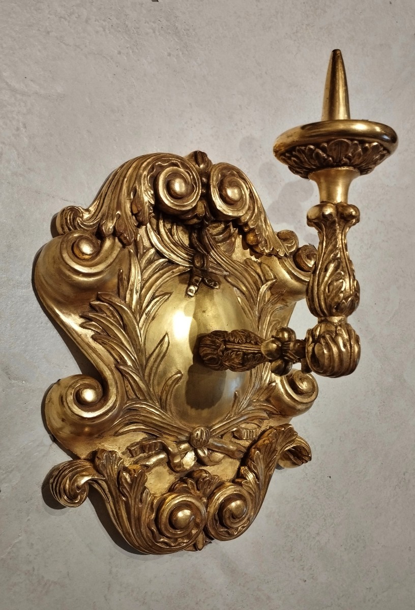 Set Of 4 Regency-style Wall Sconces For Candle Holders-photo-3