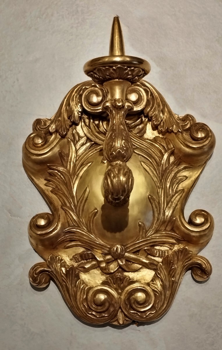 Set Of 4 Regency-style Wall Sconces For Candle Holders-photo-4