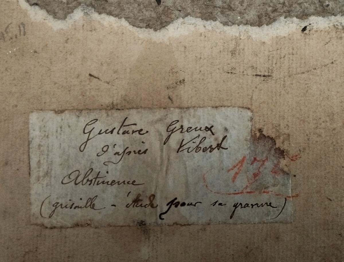 Lavis d'encre par Gustave Greux «Abstinence» -photo-3