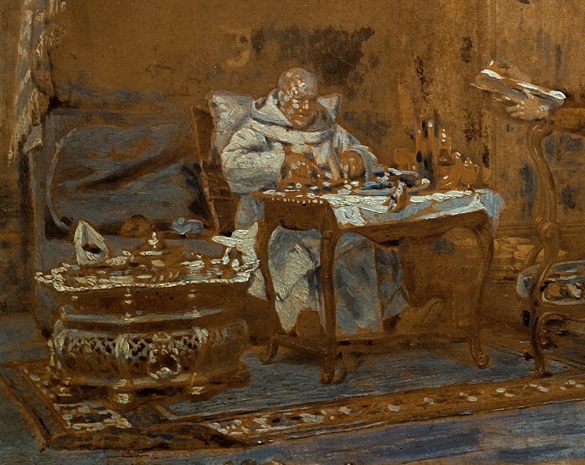 Lavis d'encre par Gustave Greux «Abstinence» -photo-2