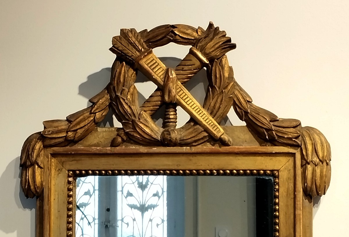 Louis XVI Style Mirror, Allegory Of Love, 19th Century-photo-3