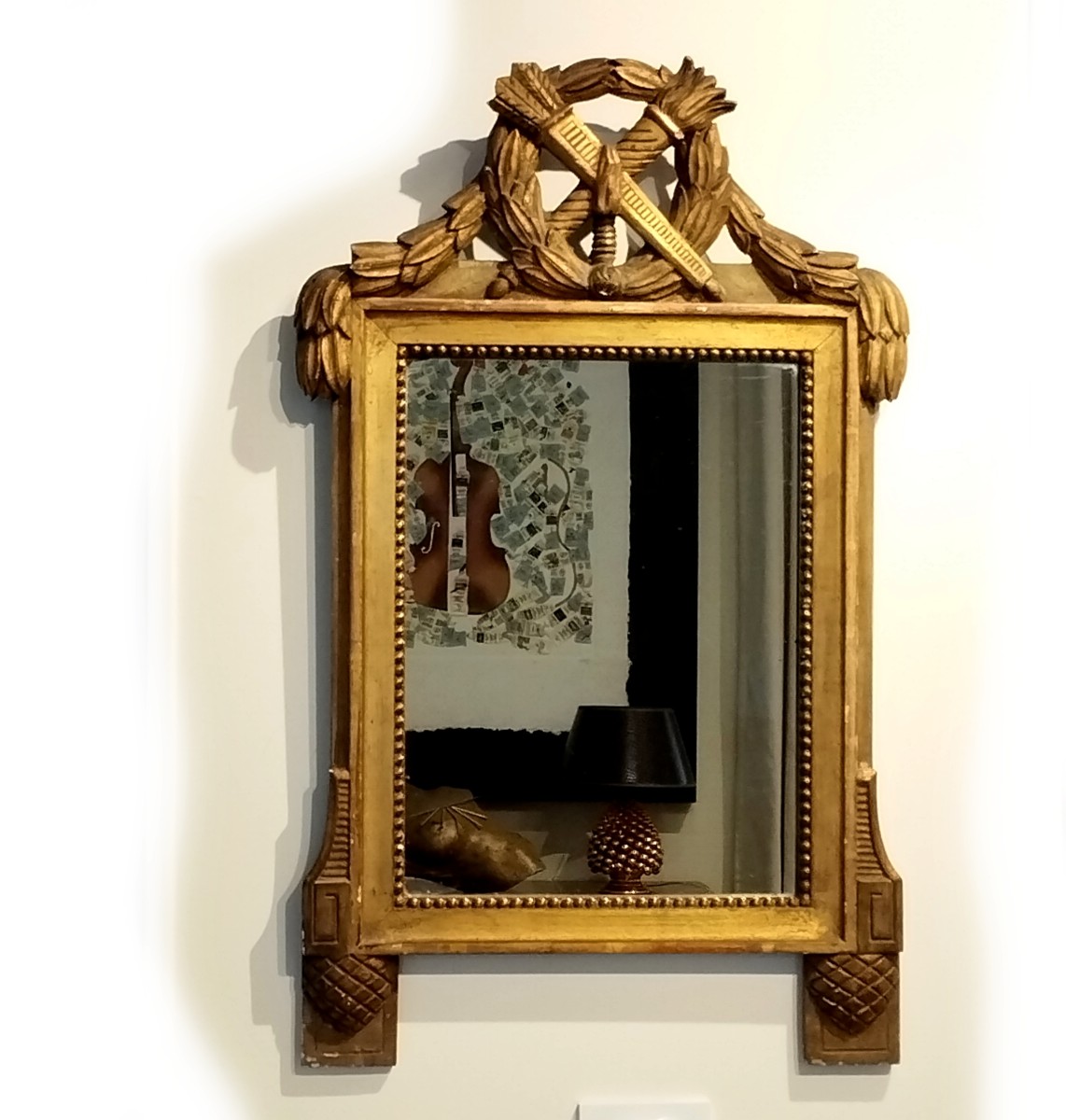 Louis XVI Style Mirror, Allegory Of Love, 19th Century