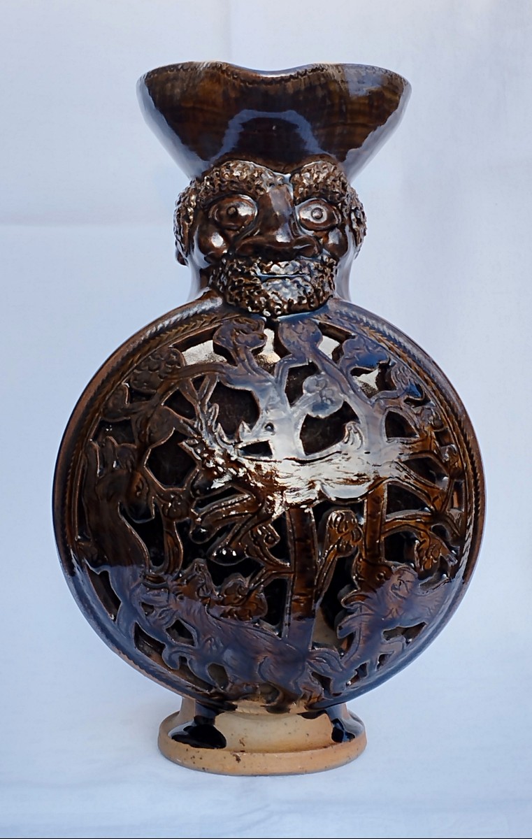 Anthropomorphic Stoneware Pitcher From Puisaye By J.claude Seguin-photo-2