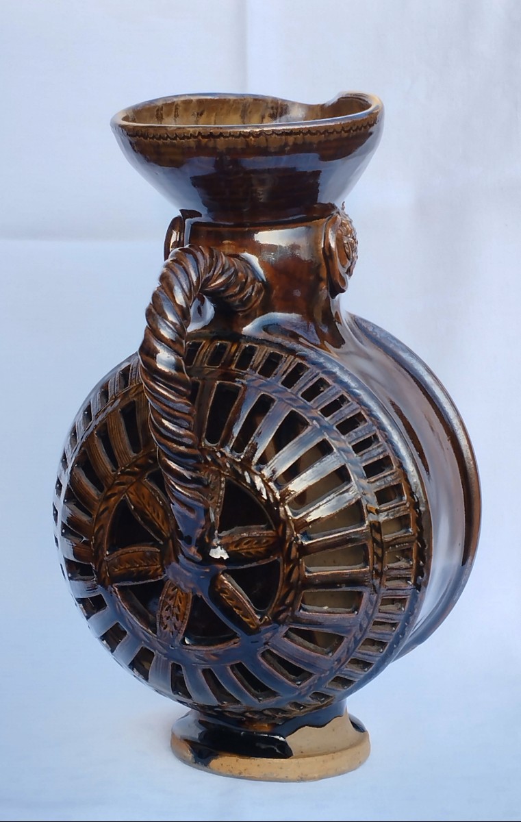 Anthropomorphic Stoneware Pitcher From Puisaye By J.claude Seguin-photo-3