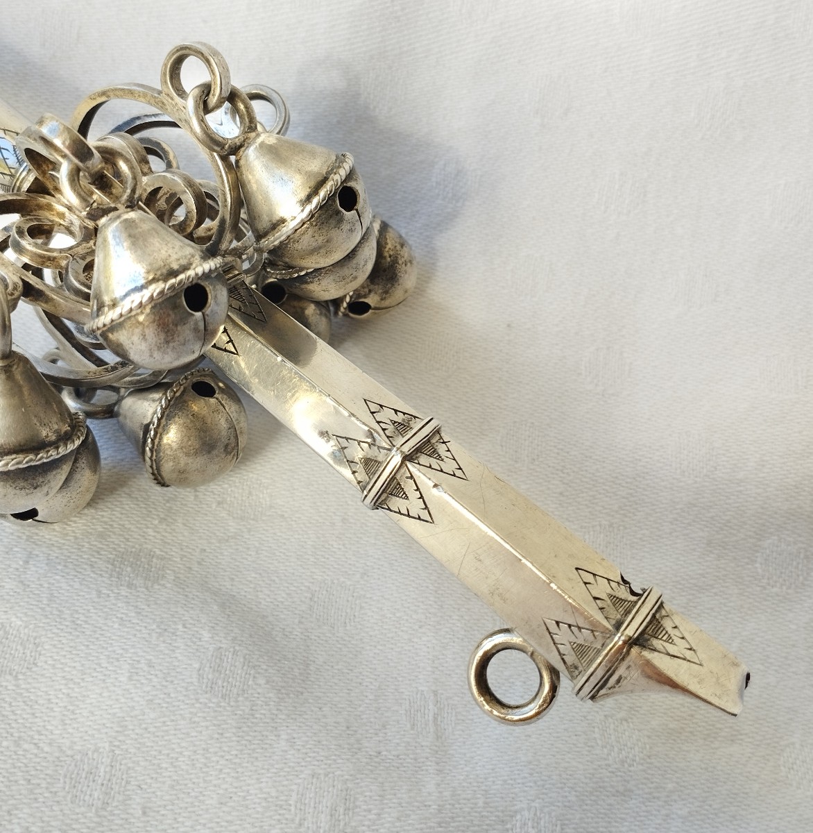 Whistling Rattle With Eight Bells In Silver And Rock Crystal-photo-4