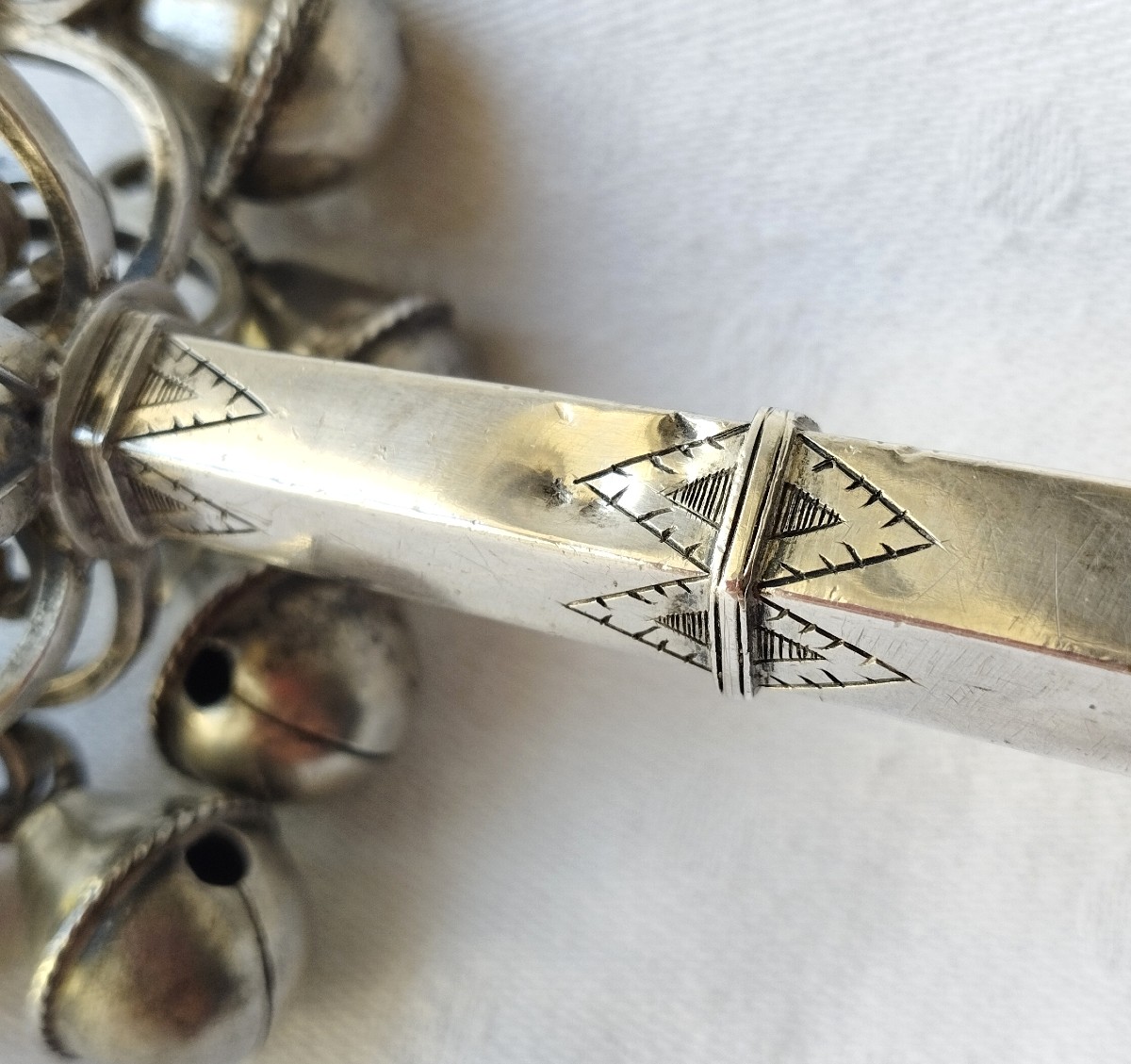 Whistling Rattle With Eight Bells In Silver And Rock Crystal-photo-8