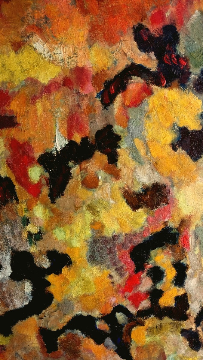 Lyrical Abstraction, Tachism, Oil On Canvas-photo-3