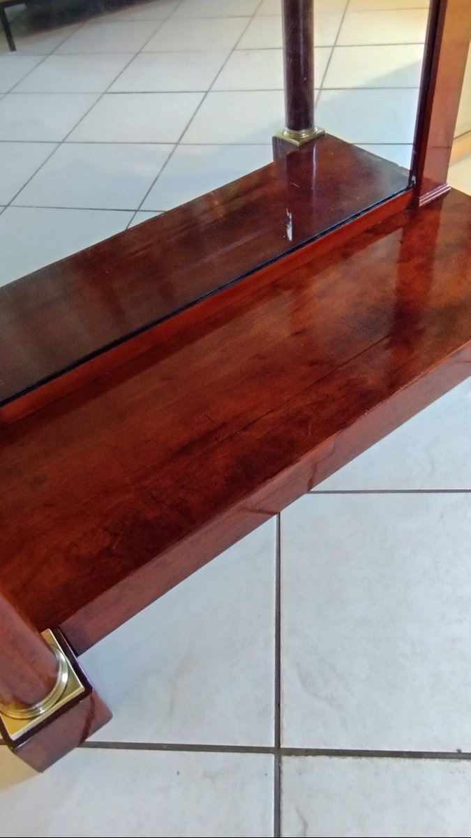 Grande console Empire en acajou et bronze doré-photo-8