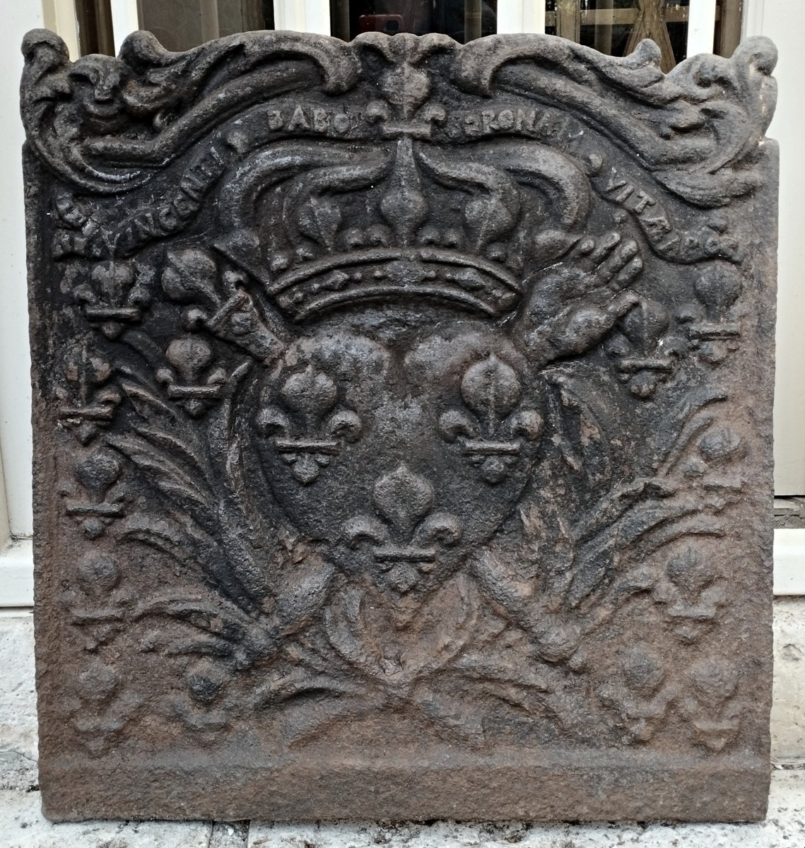 18th-century Mantelpiece Plaque Featuring Monarchical And Religious Emblems