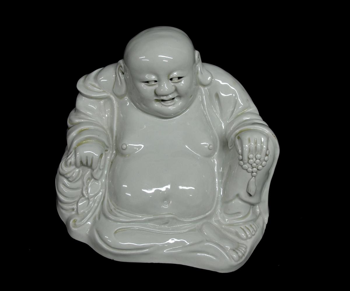 Budai Statuette Porcelain XIXth Laughing Buddha-photo-1