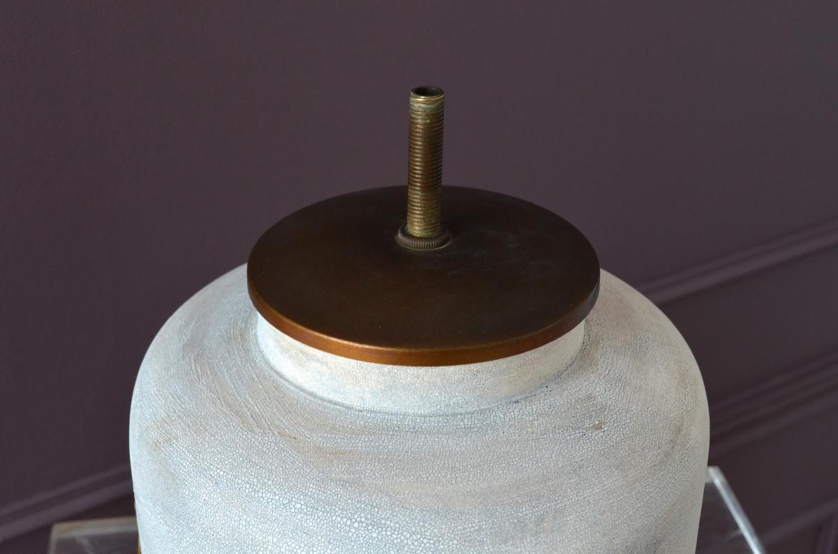 Chinese Gondolier Decorative Ceramic Lamp Stand-photo-5