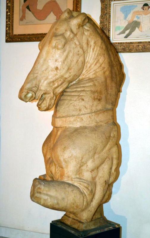 Large Antique-style Horse Torso Sculpture-photo-3