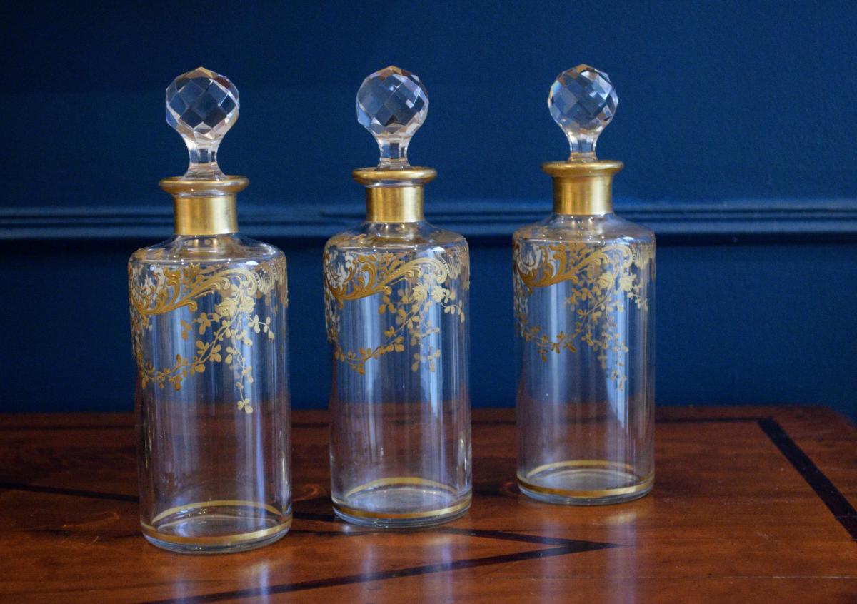 Three Baccarat Crystal Toilet Flasks-photo-4