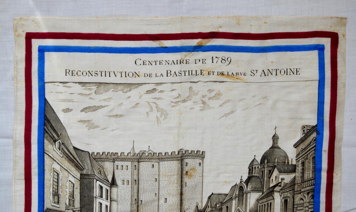 Handkerchief Centenary Of 1789 Reconstitution Of The Bastille And The Rue Saint-antoine-photo-2