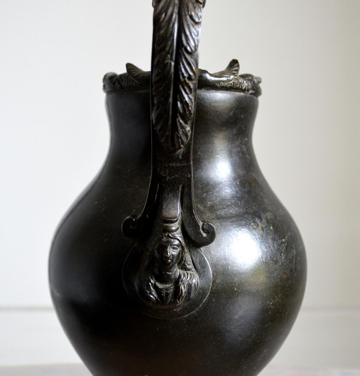 Oenochoe In Bronze Object Of The Grand Tour Nineteenth-photo-4