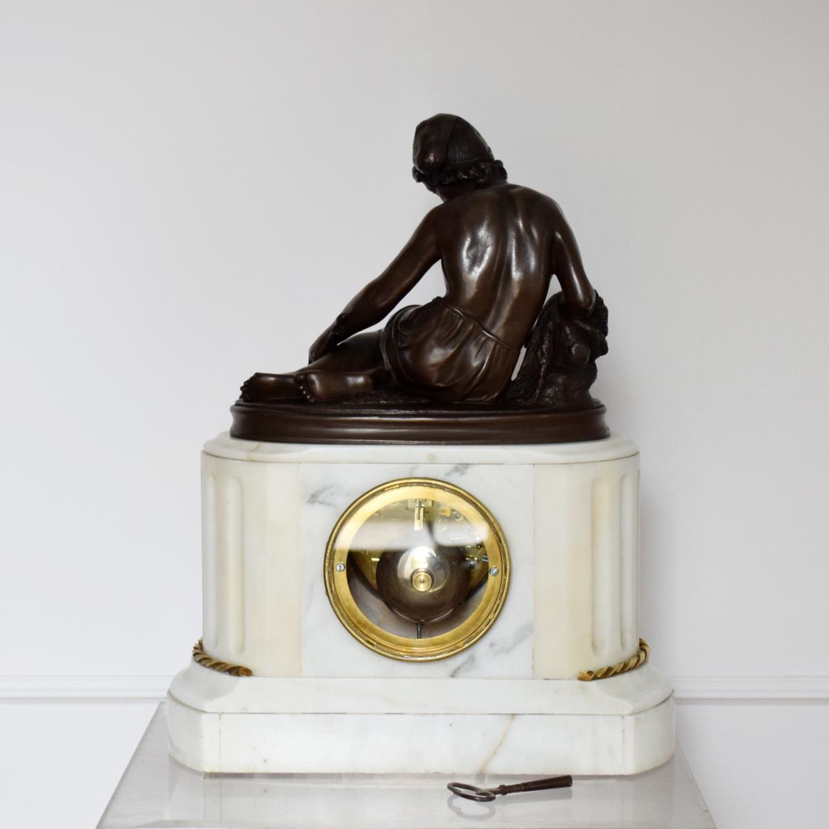 Napoleon III Clock To The Neapolitan Fisherman-photo-3