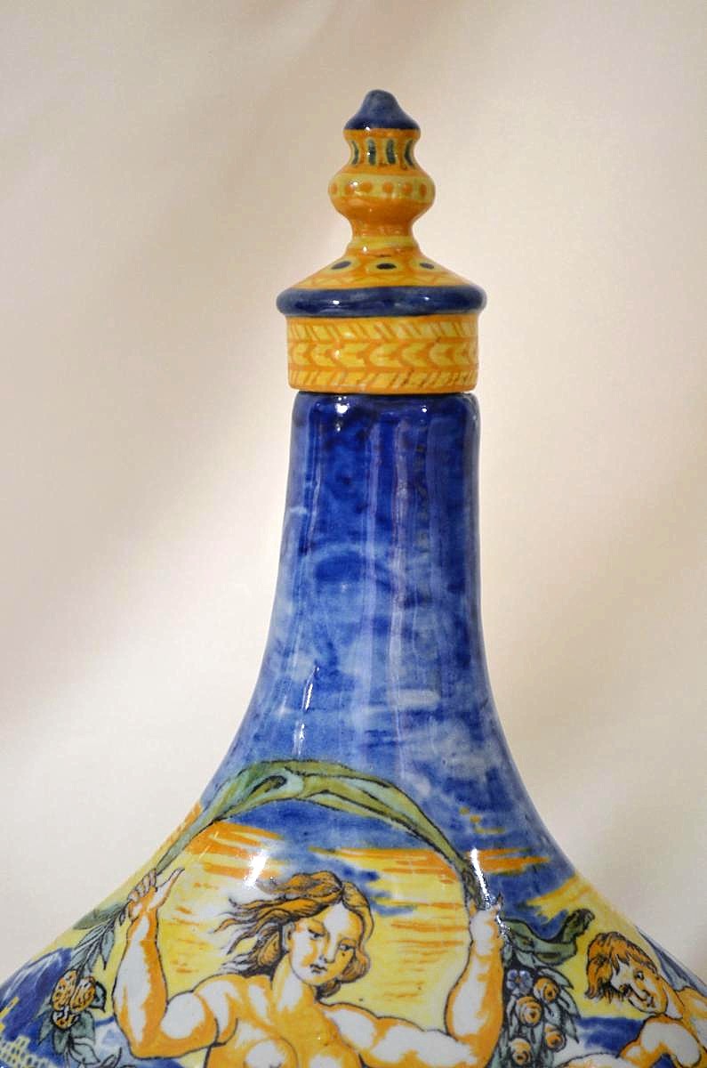 Pilgrim's Bottle Or Fiasca Da Pellegrino Majolica Italienn-photo-1