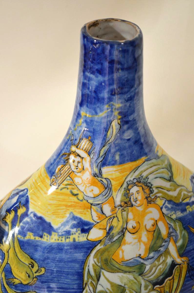 Pilgrim's Bottle Or Fiasca Da Pellegrino Majolica Italienn-photo-5