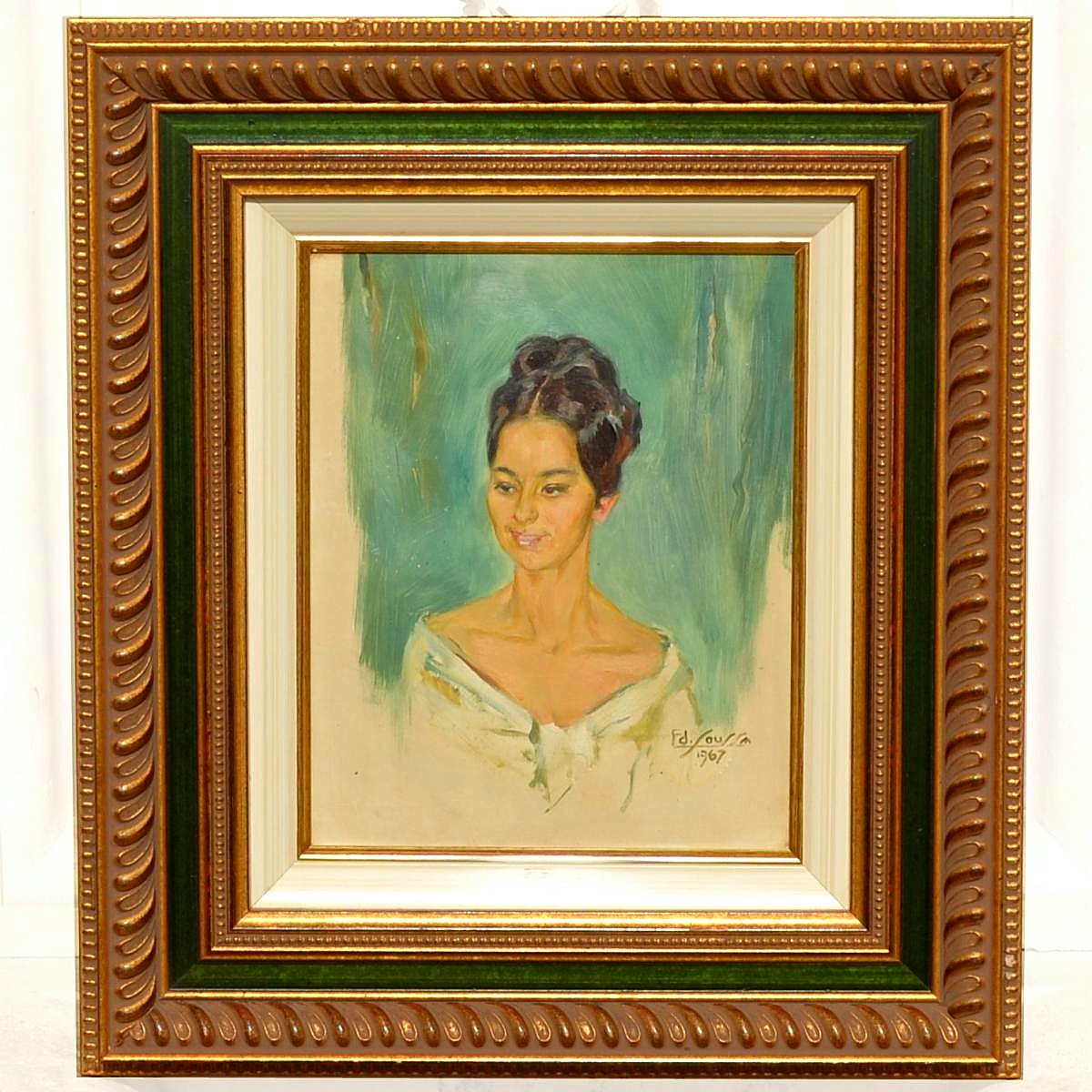 Portrait Of A Young Woman By Edmond Soussa