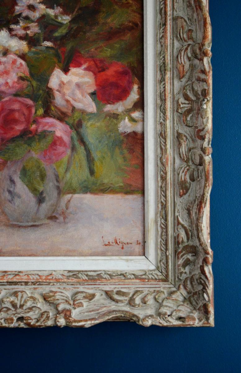 Lucien Mignon Bouquet de roses impressionniste 1930-photo-2