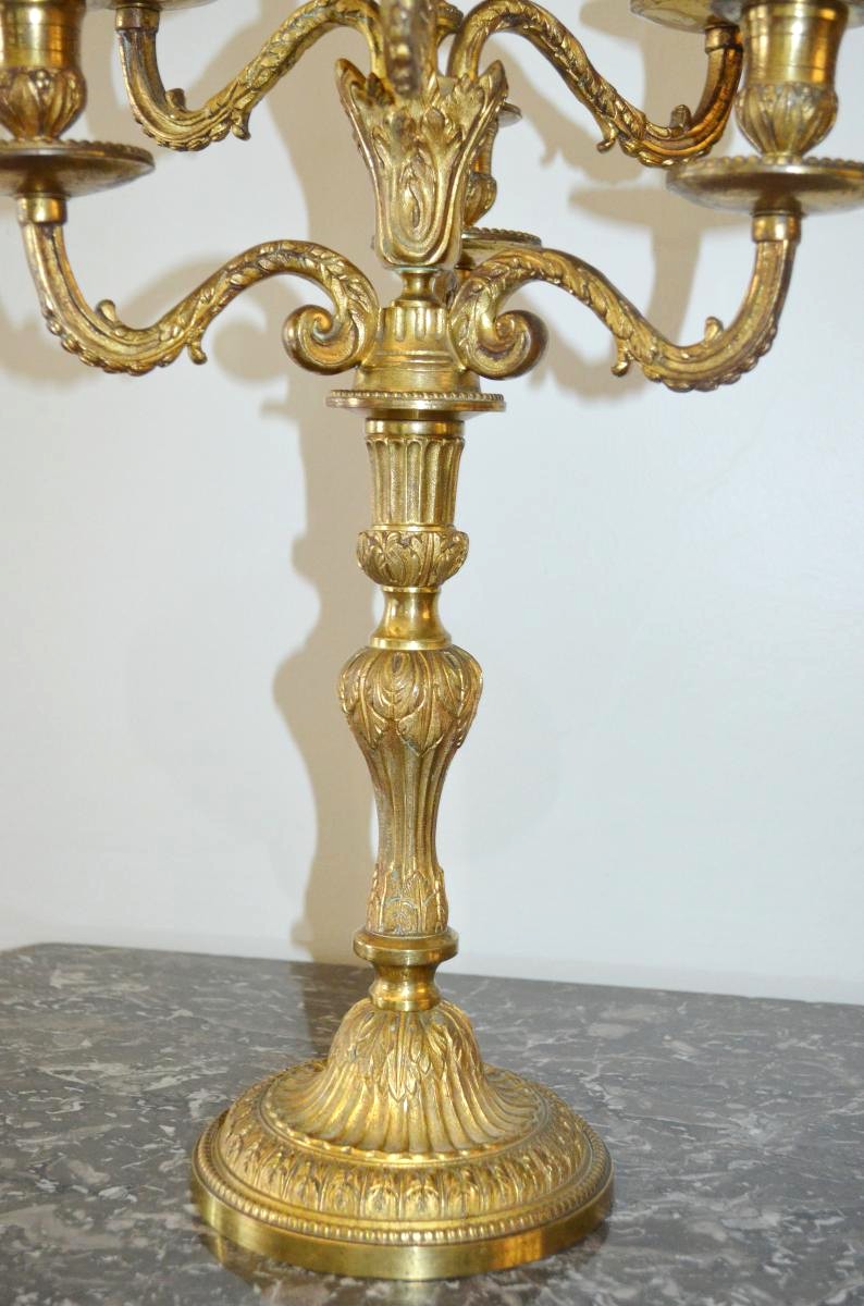 Pair Of Candelabra Candlesticks Louis XVI Style-photo-3