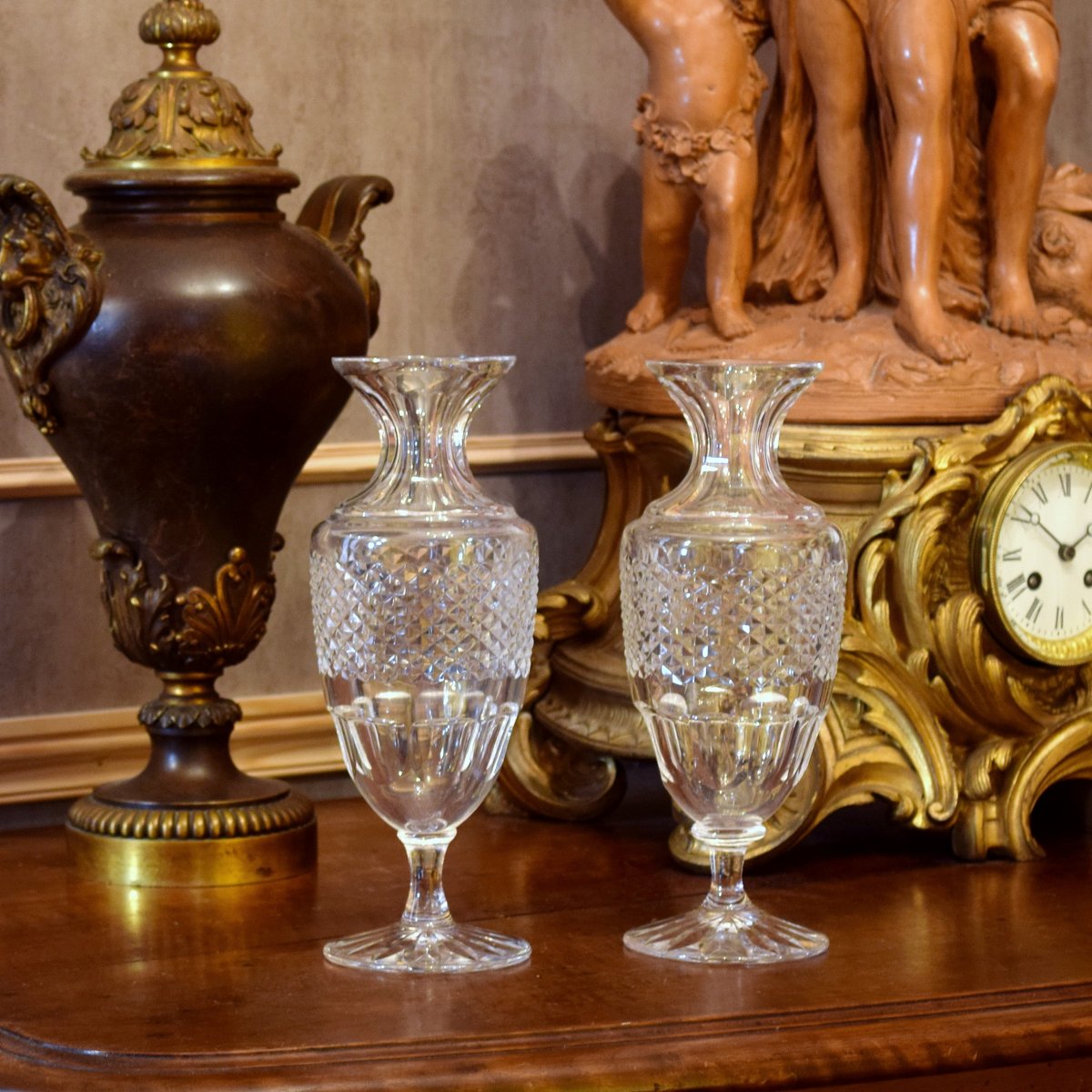 Pair Of Vases Balusters Crystal Sèvres