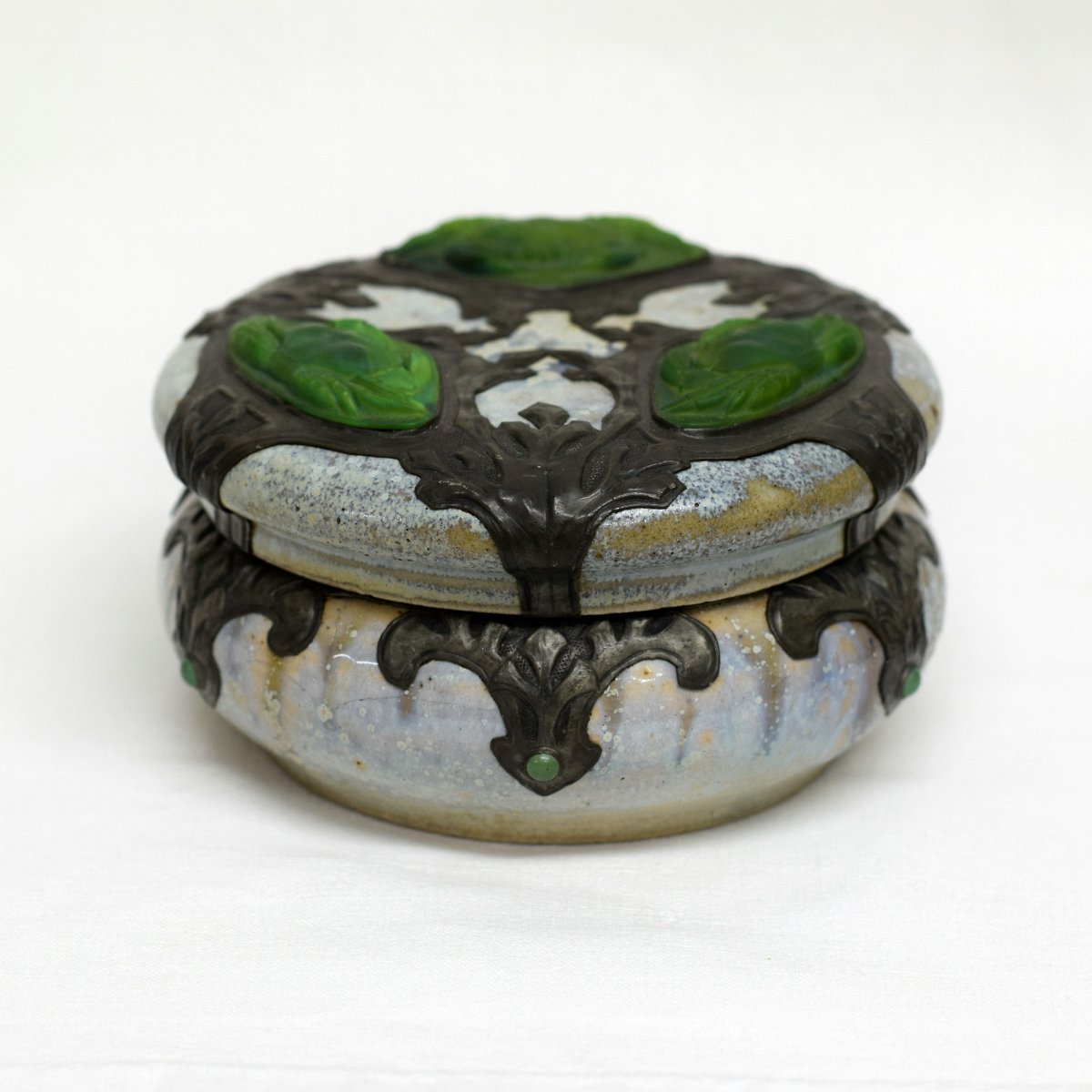 Box Art Nouveau Sandstone Tin Glass Paste-photo-3