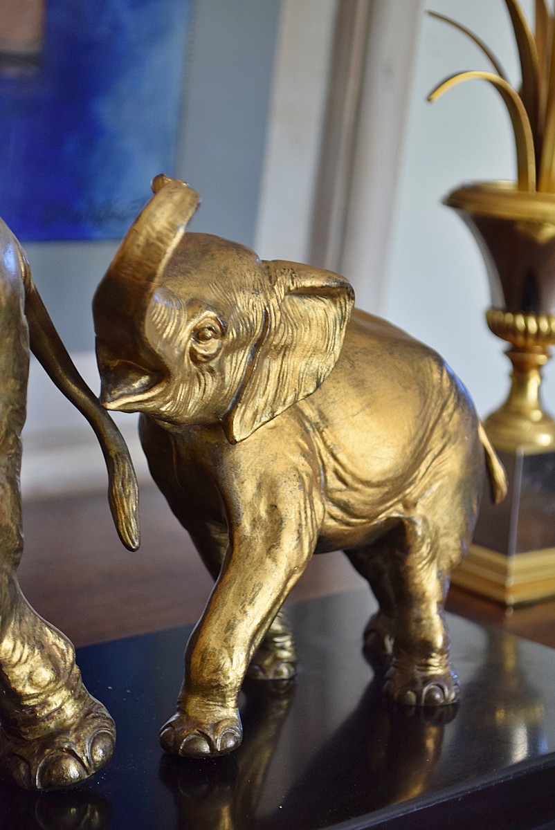Elephant And His Baby By Irénée Rochard-photo-8