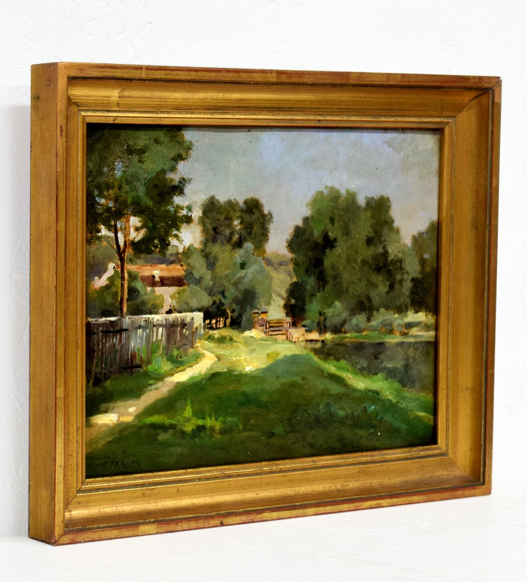 Paysage impressionniste par Victor wilfrid Pargon XIX&egrave;-photo-4
