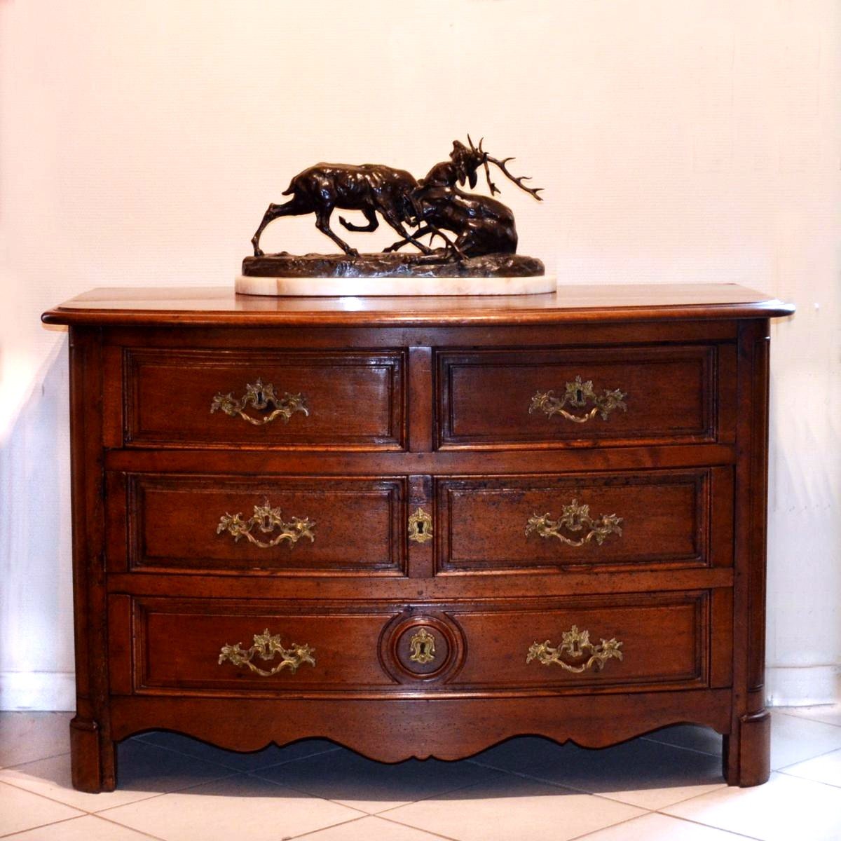 Commode d'époque Louis XIV en Noyer Ile de France