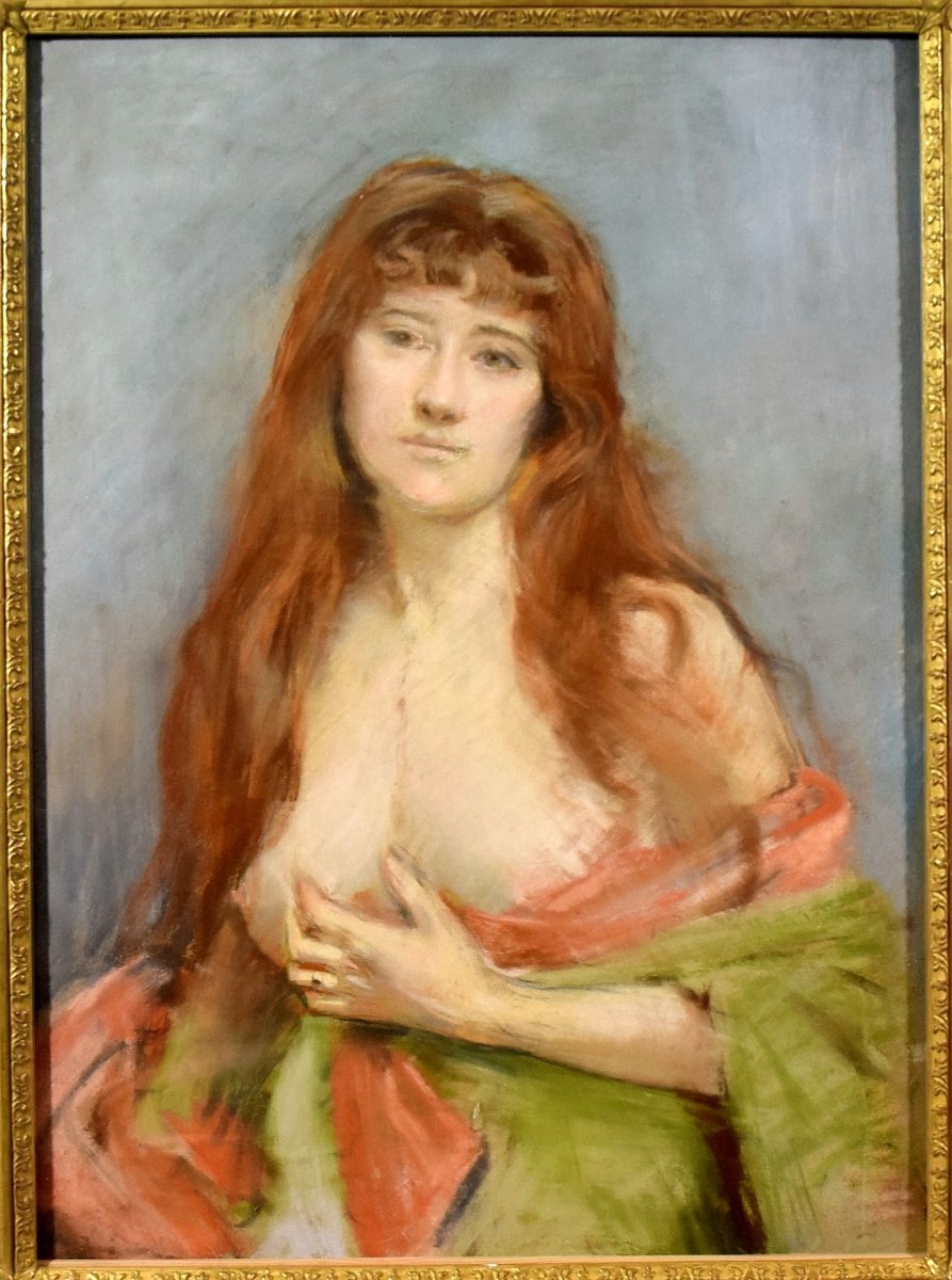 Large Bust Portrait Of A Young Red-haired Woman-photo-2