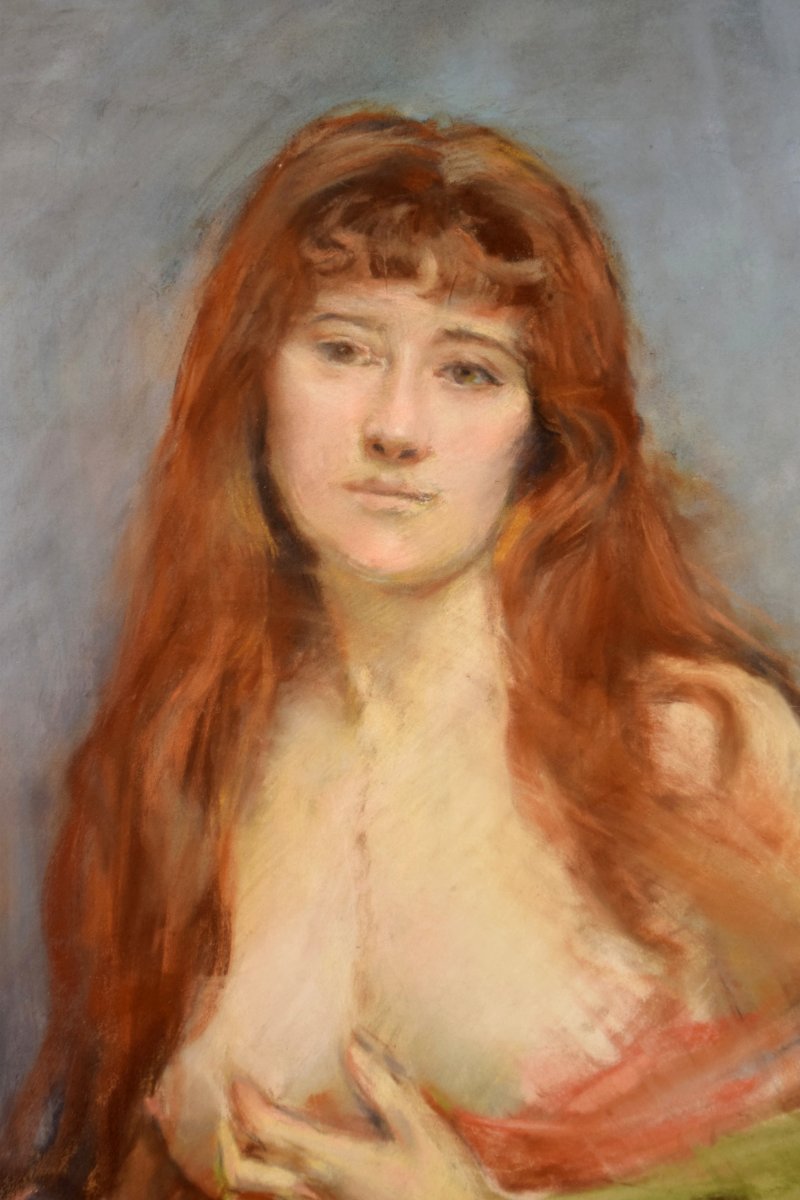 Large Bust Portrait Of A Young Red-haired Woman-photo-1