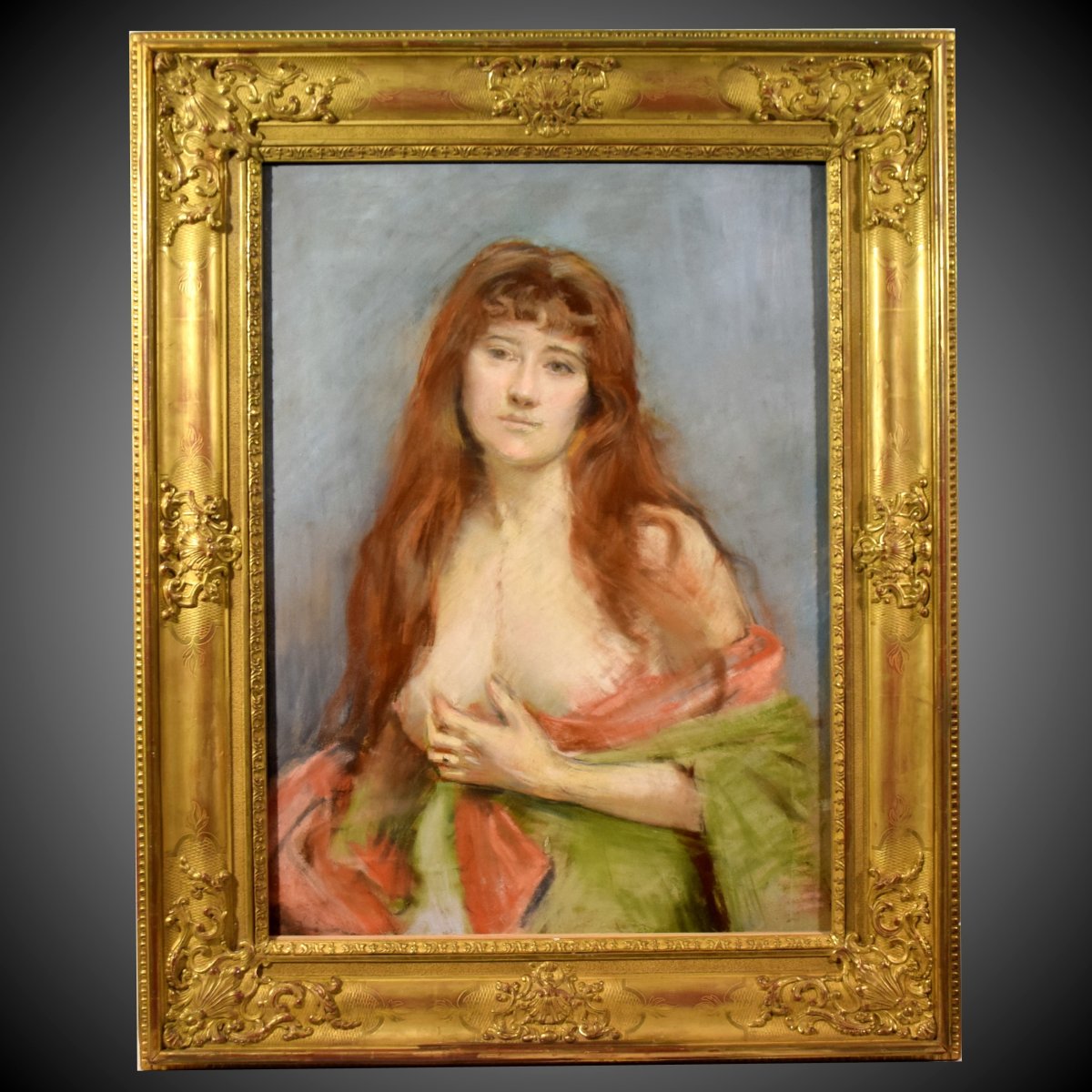 Large Bust Portrait Of A Young Red-haired Woman