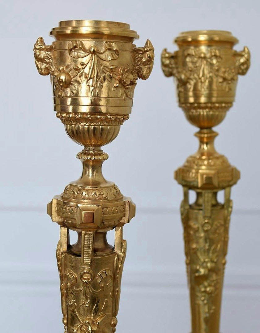 Pair Of Torches F. Barbedienne, C. Sevin, D. Attarge 1876-photo-3
