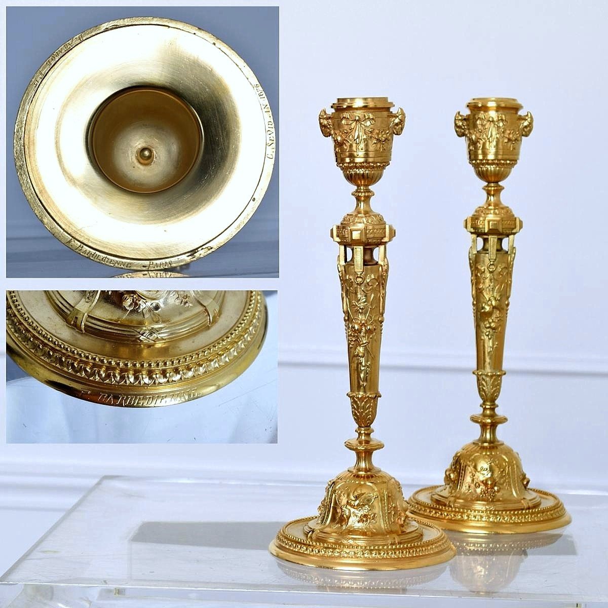 Pair Of Torches F. Barbedienne, C. Sevin, D. Attarge 1876