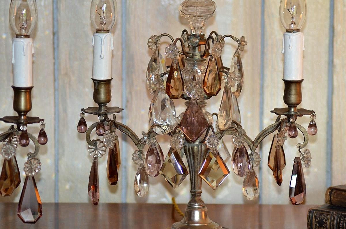 Pair Of Electrified Girandoles Color Crystals-photo-1