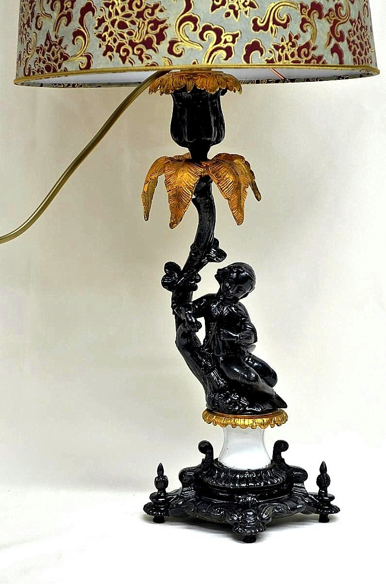 Pair Of XIXth Century Romantic Lamps-photo-4