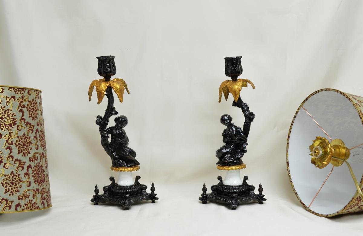 Pair Of XIXth Century Romantic Lamps-photo-7